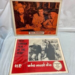 Born Reckless (1959) and He Who Must Die (1957) Movie Posters